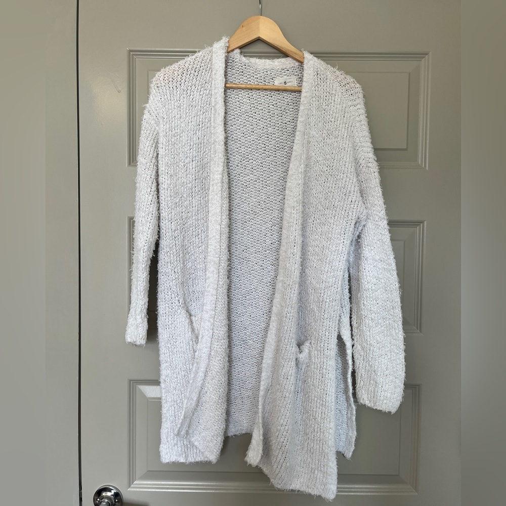 Fuzzy knit cardigan